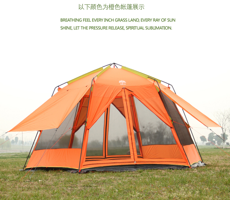 Cheap Goat Tents UV Hexagonal Outdoor Camping Huge Tent 8 12 Person Rainproof Anti Mosquito Hiking Tent Awning Garden Pergola Car Beach Awning Tents 